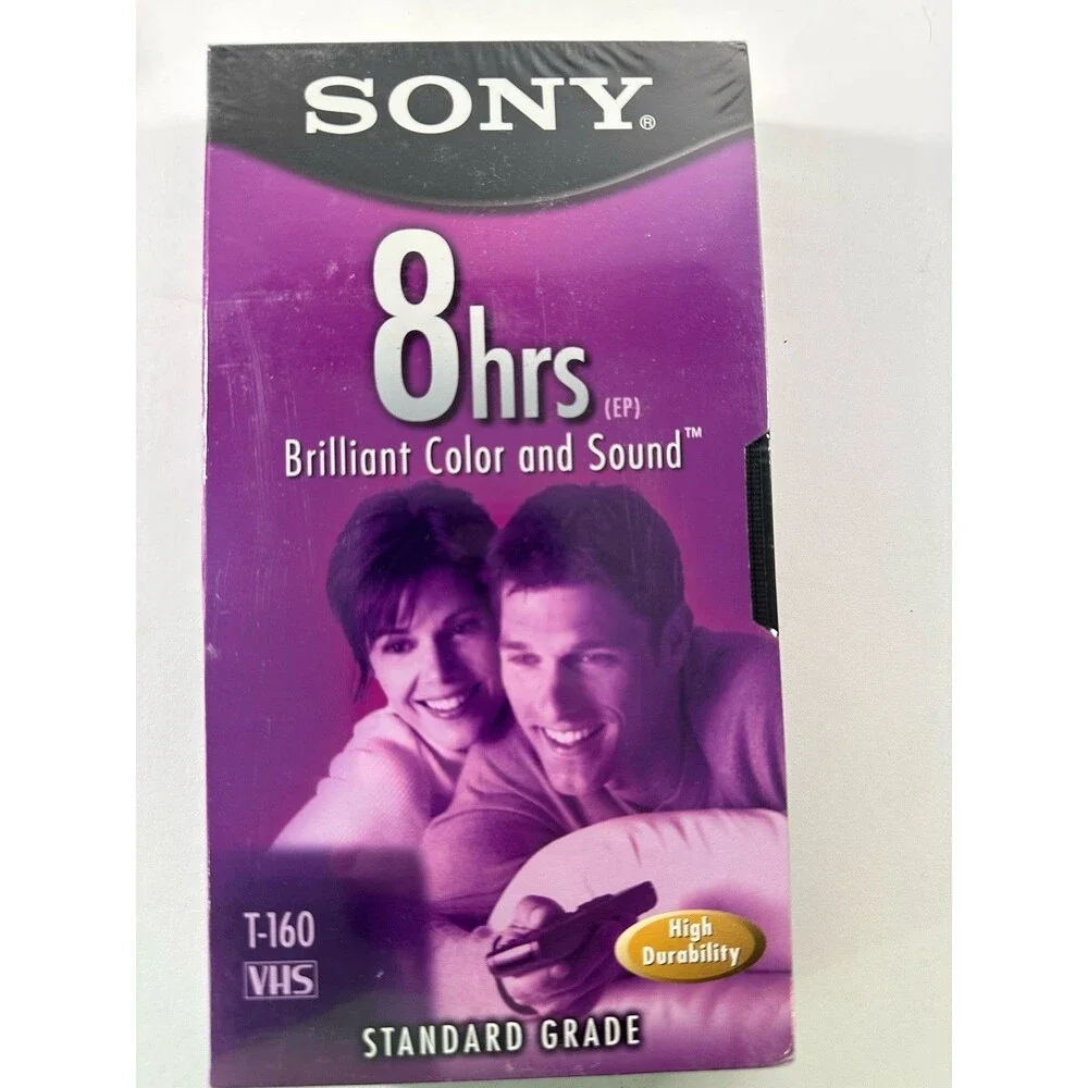 Sony 8 Hrs EP T-160 Blank VHS VCR Tapes Standard Grade High Durability Lot Of 2